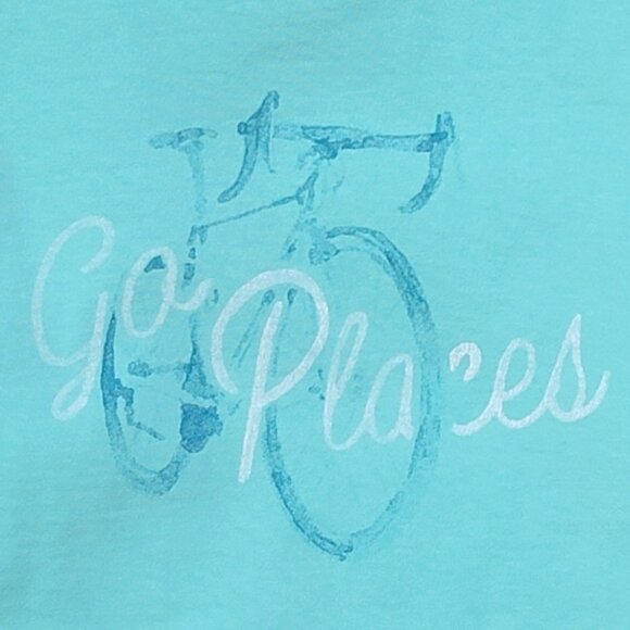 Life Is Good Mint Green Classic Fit Crew Neck Bicycle Go Places Tee - XL - Picture 2 of 6